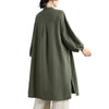 Women's Coat Cotton Linen Frog-button Trench Jacket
