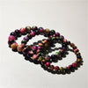 Multicolor Tiger Eye Bracelet, Handmade Round Bead Jewelry