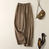 Cotton Linen Wide Leg Pants with Pockets for Women