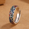 Colorful Plum Blossoms Design Copper Adjustable Ring