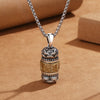 Om Mani Padme Hum Rotating Pendant Necklace, Copper