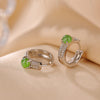 925 Sterling Silver Round Jade Stud Earrings