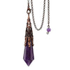 Natural Crystal Point Necklace with Antique Copper Cage