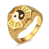 Yin Yang Symbol Luck Ring with Bagua Design