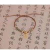 Handwoven Jade Bracelet with Fu Charm