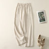 Cotton Linen Wide Leg Pants with Pockets for Women