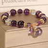 Amethyst Crystal Money Bag Charm Positive Bracelet