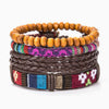 Wrap Leather Bracelet Set Vintage Braided Multi-Layer