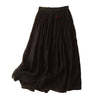 Linen A-Line Skirt with Elastic Waist and Pockets