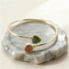Crystal Open Cuff Bracelet with Geometric Charm