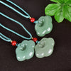 Cloud Lock Pendant Necklace in Tianshan Jade and Golden Silk