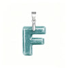 Natural Blue Water Jade Letter Pendant Necklace Titanium Steel