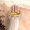 Gold-Plated Pearl Filigree Bangle Bracelet