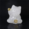 Lucky Cat Crystal Figurine, Resin Decor