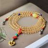 Yellow Citrine and Amber Mala Bracelet with Wealth Charm