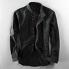 Men's Linen Cotton Long Sleeve Stand Collar Shirt