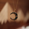Crescent Moon Necklace Pendant, Shell or Obsidian