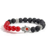 Hamsa Hand Lava Rock Bracelet with Natural Stone Beads