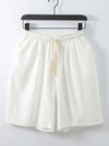 Men's Casual Solid Color Cotton-Feel Shorts With Pockets