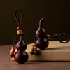 Ebony and Sandalwood Gourd Keychain for Luck and Protection