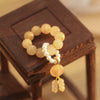 Jade Wrist Mala with Peace Buckle and Pearl Charm