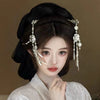 Flower Leaf Pearl Peace Tassel Hairpin