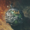 Dragon Pendant Necklace with Green Glow Bead, Copper