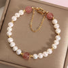 Strawberry Quartz Charm Bracelet for Women