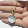 Cat's Eye Round Ball Pendant Necklace Charm