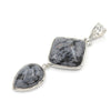 Geometric Double Stone Pendant Necklace with Polished Crystal