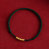 999 Gold Mini Three Beads Design Luck Rope Bracelet Anklet