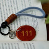 Angel Number Keychain with Natural Stone and Spiral Charm