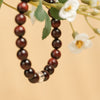 Red Sandalwood and White Crystal Beaded Bracelet