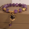 Amethyst Lily Charm Bracelet with Gold-Tone Accents