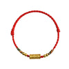 Gold-Plated Lulutong Red String Bracelet, Woven Cord with Mantra Bead