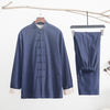 Men's Linen Tang Suit Set with Frog Buttons