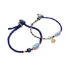 Moonstone PiXiu Blue Tiger Eye Fu Character Couple String Bracelet