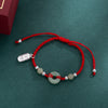 Peace Buckle Red String Braided Bracelet