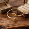 Crystal Open Cuff Bracelet with Geometric Charm