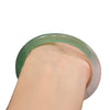 Green and White Agate Bangle Bracelet, 8mm Round Bar