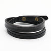 Two-Tone Leather Wrap Bracelet with Gold-Tone Studs