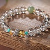 Chinese Zodiac Bracelet with White Crystal and Jade
