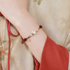 Silver Horse Charm Red String Bracelet, Handmade 999 Silver