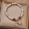 Pearl and Charm Bracelet with Gemstone Accents