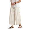 Men's Wide Leg Pants Summer Linen Blend Solid Color