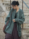 Tie Dye Frog-Button Long Sleeve Zen Meditation Open Front Jacket