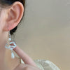 Copper Fan Auspicious Clouds Pearl Drop Earrings