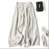 Women's Wide Leg Pants Cotton Linen High Waist Trousers With Pockets