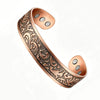 Magnetic Copper Cuff Bracelet Bangle with Tree of Life and Cross Designs