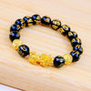 Pixiu Bracelet with Glass Beads and Gold-Tone Charm